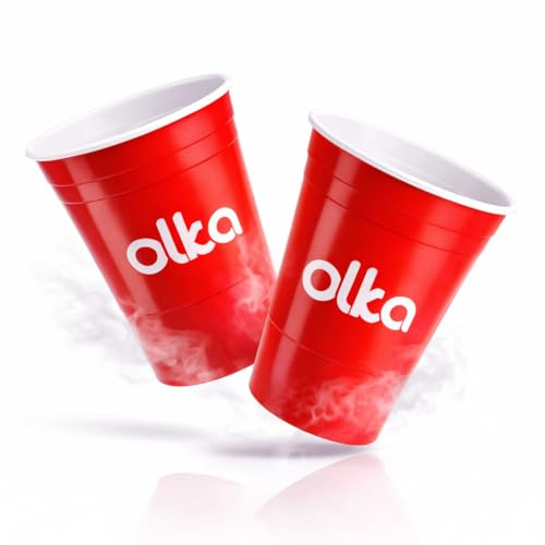 OLKA Becher Set - Spülmaschinengeeignet und Wiederverwendbar - Redcups