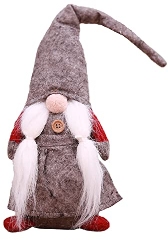 Weihnachtsschmuck Mann Stehende Haltung Gebundener Bart Gesichtslose Puppe Fensterlayoutzubehör Bastel Und Mal Sachen (Grey, One Size)
