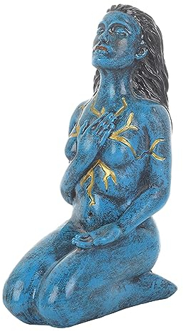 Imtrub Selbstliebe & Formende Göttin Skulptur 14.5cm Göttin der Heilung Statue, Handbemalte Harzstatue, Harz Handwerk Ornamente Garten Heimdekoration Valentinstag Ostern Geschenk - Blau