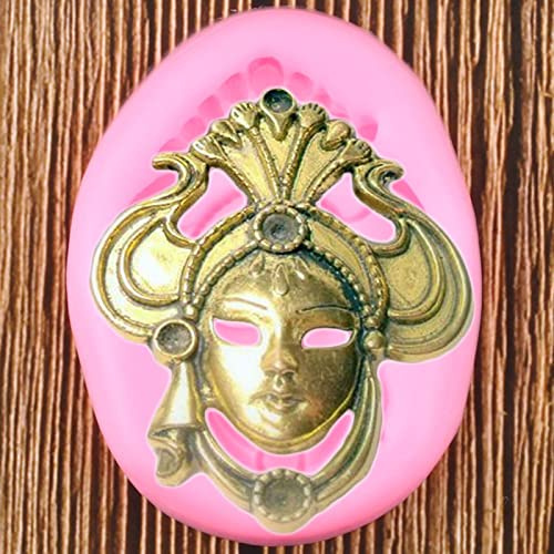 Soap Molds,6.8x5.2cm Mask Silicone Molds Resin Clay Fondant Mold Cake Decorating Tools Cupcake Baking Candy Chocolate Gumpaste Molds
