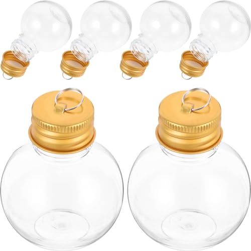 10Stücke Weihnachtsflaschen Wiederverwendbar Saftflaschen zum Befüllen Transparente Weihnachtskugeln Bonbonglas mit Deckel Weihnachtsbaum Kugeln Leere Milchflaschen Flaschen Plastikflaschen(50ml)