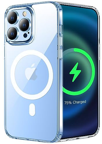 tigratigro Cover Magnetica per iPhone 15 Pro, Compatibile con MagSafe Ricarica Wireless, Anti Ingiallimento, Antiurto di Grado Militare, Custodia magnetica, Retro Antigraffio Trasparente