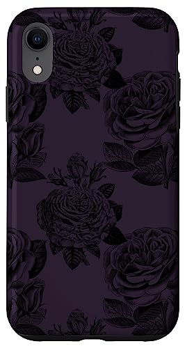 iPhone XR Case gothic dark purple roses occult goth phone Case