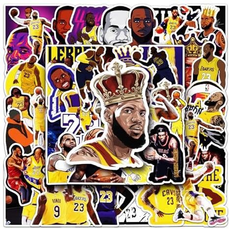 50 Stück Aufkleber LeBron James, wasserfeste Vinyl-Aufkleber für Autos, Laptops, Skateboards, Helme und mehr.