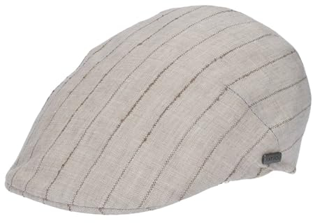 HAT YOU Herren Schiebermütze, Flatcap, Schirmmütze, Barrett, Sommer Leinencap, Farbe:Beige, Hut Size:57-58 cm