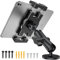 TeQable Industrial Tablet Mount for Truck&Vehicle, Heavy Duty Drill Base iPad Mount Holder for Car, Adjustable Aluminum Arm, Compatible w/ 4.7-12.9 Devices, Perfect for Dashboard, Boats, Walls–Black