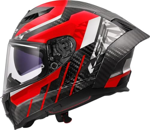 LS2, Integraler Motorradhelm DRAGON TRAX Red, XXL