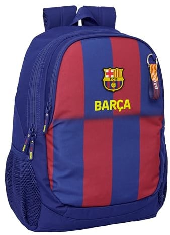 safta FC Barcelona 1. Team 25/26 Schulrucksack für Kinder, ideal für Kinder verschiedener Altersgruppen, bequem und vielseitig, Qualität und Widerstandsfähigkeit, 32 x 16 x 44 cm, blau/granate, M