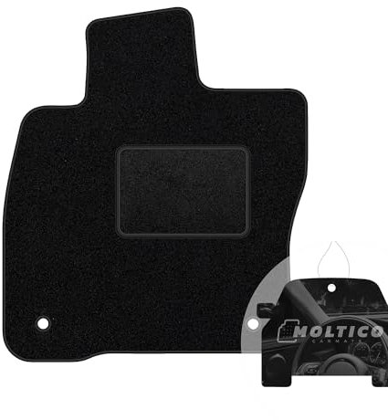 moto-MOLTICO Fahrer Fußmatte – Passgenaue Velours - Autoteppiche passend für Cupra Formentor, Seat Leon IV 2020- - 1-teilig - Hochwertige, rutschfeste Fahrermatte in Schwarz