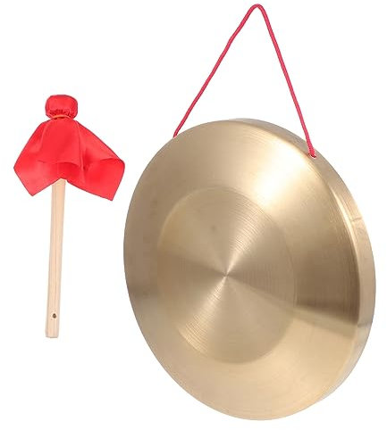 SOIMISS Chinesischer Kupfergong Mit Schlägel Traditionelles Percussion Instrument Für Firmeneröffnungen Und Partys Dekorativ Und Platzsparend Aufzuhängen