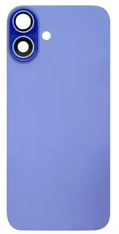 Glass Back Compatible With iPhone 16 Ultramarine Plain with Camera Lens No Logo