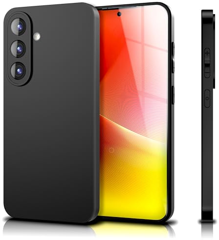 NALIA Matte Silikonhülle für Samsung Galaxy A36 - Slim, Schwarz - Hülle | Erhöhter Linsenrand, Abgedeckte Tasten mit Staubschutz, Anti-Fingerprint Struktur, Bündige Passform, STRIDER