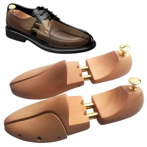 1 paio di tendiccarpe in legno di cedro, estensori per scarpe extra forti, estensori per scarpe da uomo e da donna, con molle regolabili, per una maggiore durata delle vostre scarpe, legno, 43-44