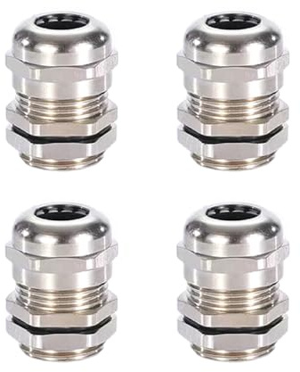 4pcs Metal Cable Gland, Waterproof Adjustable Cable Connectors, Brass Wire Glands Joints for Junction Box Electrical Cabinet (M10*1.5)