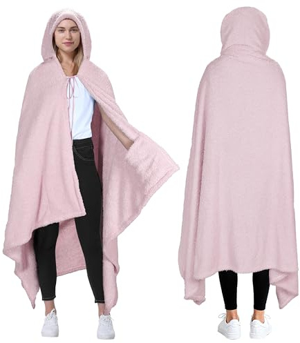 Catalonia Classy Decken-Poncho mit Kapuze | Tragbare Kuscheldecke mit Eingrifftaschen | Bequemer Sherpa-Fleece-Überwurfsumhang für Kinder und Erwachsene