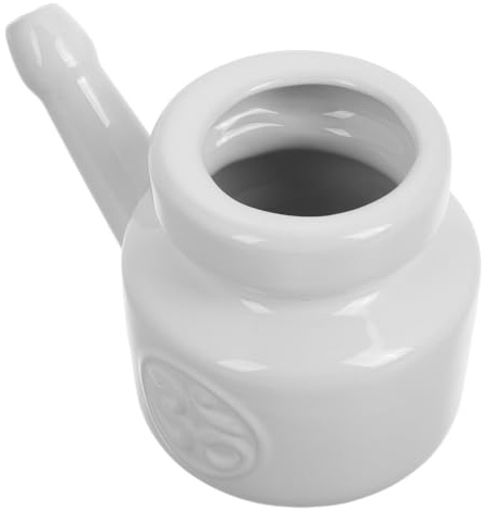 ARTIBETTER Keramik Nasendusche 350 Ml Nasenspülung Nasenreiniger Wiederverwendbarer Sinus Spültopf für Nasenpflege und Yoga