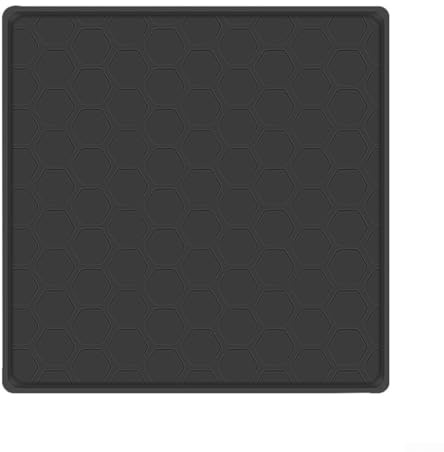 KHIronHive Silicone Refrigerator Mat 60X60cm Washable Drip Pan With Raised Edges For Fridge Washing Machine Pet Feeding Station Leak Protection Floor Cover Grey(Black)