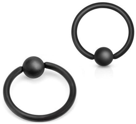 Gekko Body Jewellery Perlenring aus IP-Chirurgenstahl, mattschwarz, 1,2 mm x 10 mm, Edelstahl