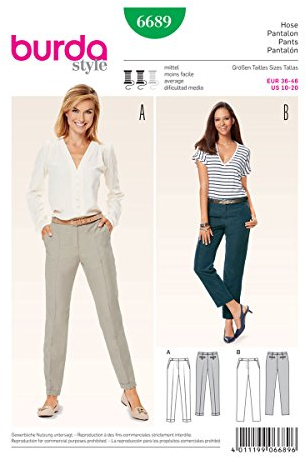 Burda B6689 Schnittmuster für Hose, Papier, Weiß, 19 x 13 x 1 cm