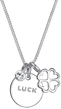Elli Halskette Damen Kleeblatt mit Kristalle 925 Sterling Silber