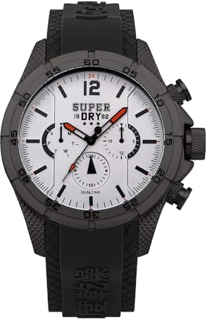Superdry Herren Multi Zifferblatt Quarz Uhr mit Silikon Armband SYG257B