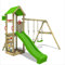 Fatmoose Aire de Jeux KiwiKey Kick XXL avec Balançoire, Toboggan Double Vague, Bac à Sable, Échelles d'escalade, Volant, Télescope SpecialSpy, en Bois Massif Imprégné pour Jardin - Vert Pomme