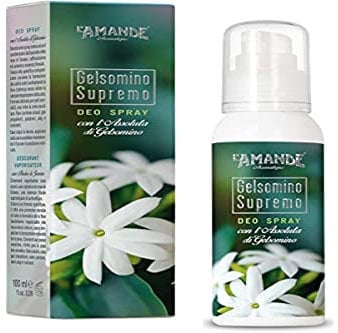 L'AMANDE - Deodorante Donna Spray senza Alcool e Sali di Alluminio, Delicato e Naturale per Pelli Sensibili, Deodorante Donna Idratante con Succo Aloe e Rosa - Gelsomino Supremo, 100 ml