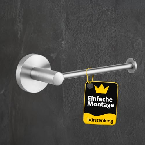 Bürstenking Toilettenpapierhalter, WC Papier Halterung mit Wandmontage, robuster & rostfreier gebürsteter Edelstahl Klopapierhalter, einfache Installation, Teil der Serie 190