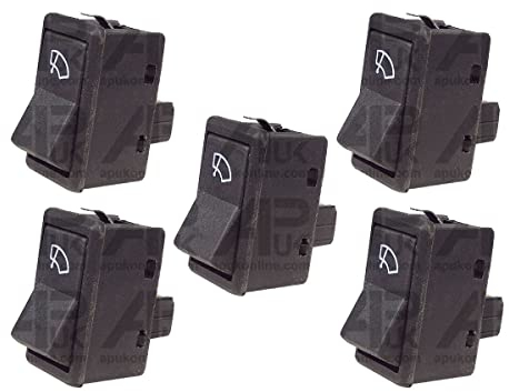 5x Windscreen Rear Window Wiper Rocker Switch Replacement for JCB Mini Digger Excavator Boat