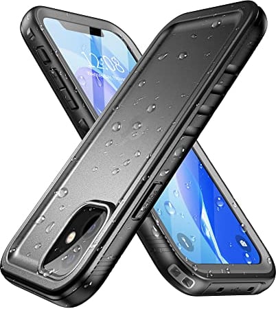 SPORTLINK Cover per iPhone 12/12 Pro Impermeabile - 360 Gradi Full Body Armor Protettiva Case [IP68 Waterproof] [6FT Antiurto] Custodie Antipolvere Subacquea con Fotocamera/Schermo Protezione (Nero)