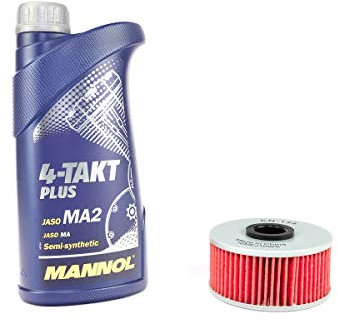 Motoröl Ölfilter KN144 Set SAE 10W-40 1 Liter für Yamaha FZR 600 XJ 550 600 650 700 750 900 XS 250 360 400 YX 600