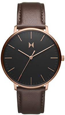 MVMT Analog Quarzuhr für Herren mit Dunkel-Braunes Lederarmband - 28000085-D