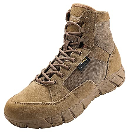 YEVHEV Tactical Schuhe Herren Leichte Militär Stiefel Ultralight Sportschuhe Verschleißfest Militärstiefel für Camping,Wandern,Sport,Outdoor (BROWN, Erwachsene, 42, Numerisch, EU Schuhgrößensystem, M)
