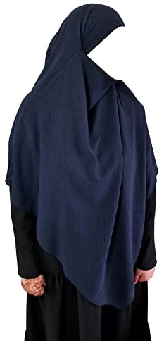 Yaqeen Dreieck Diamant Khimar Jazz Hijab für Muslima Kopftuch, Tube, islamisches Gebetskopftuch, dunkelblau