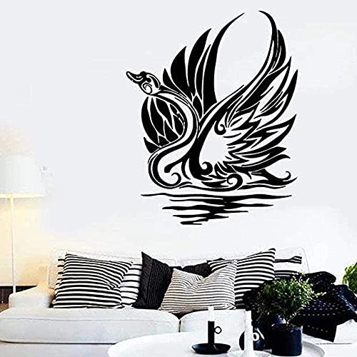 Vinyl Schwan Wandtattoo Windows Schwan Und Tribal Vogel Muster Kreative Dekoration Kunst Geschenk 57X71 Cm