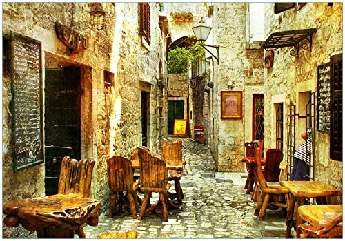 Wallario Vliestapete Fototapete Italienische kleine Gasse - Wandtapete Größe: 200 x 140 cm