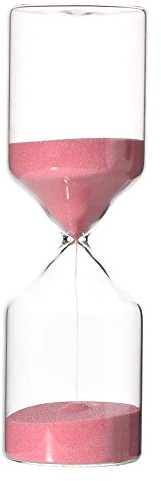 Timer Timer 30 Minuter Sandglas Timer Sandglas, Sand Klocka Sandglas Timglas för Dekoration Kök Matlagning eller Undervisning Timer, Glas Sandglas för Hem, Skrivbord, Presenter, Kontor, 18 X(rosa)