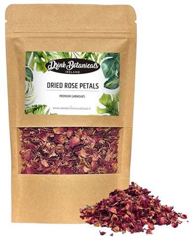 Drink Botanicals Ireland - Pétales de rose séchées comestibles - Parfum naturel (25 g)