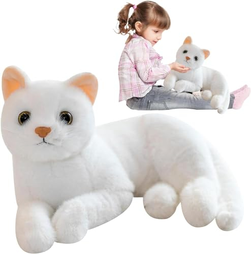 Rmeet Katze Kuscheltier 30 cm Realistisches Plüschtier Stofftier Kawaii Flauschiges Weiche Plüsch Stofftierpuppe Süßes Spielzeug Geschenk Für Kinder