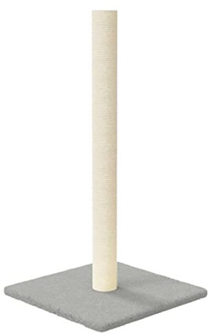 vidaXL Kratzsäule, Kratzbaum Katzenbaum Katzenkratzbaum mit Sisal, Kratzstange Kratzstamm für Katzen, Katzenspielzeug Kratzspielzeug, Hellgrau 35x35x70cm