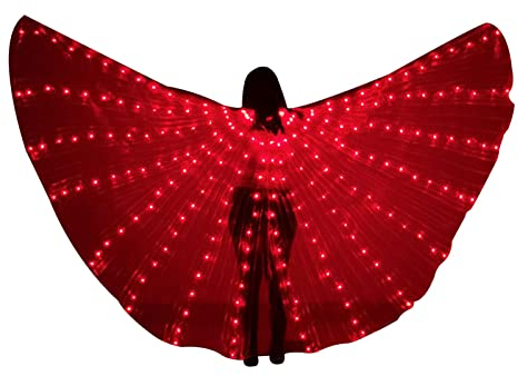 LED Flügel Für Erwachsene, LEDSchmetterlingsflügel Bauchtanz-Flügel LED Schmetterling Light Isis Flügel Bauchtanz Engelstanz Flügel Mit Teleskopstangen Für Karneval, Bühne, Weihnachten, Party