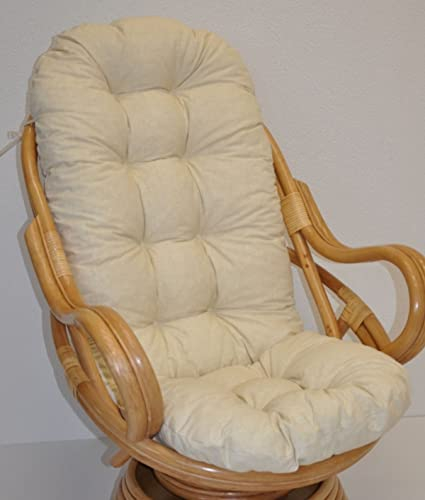 Rattani Polster für Schaukelstuhl, Ersatzpolster Schaukelstuhl/Drehsessel L 135 cm, Colore beige