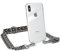 EAZY CASE Handykette - Verstellbarer Gurt kompatibel mit iPhone X/XS, Schulterriemen, Flache Kordel, Handykordel mit Hülle, Hülle mit Kette, Anthrazit/Schwarz - Metall Silber