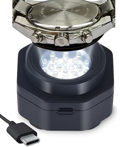 CoolFire - Type-C UV Free Solar Watch Fast Charger for All Eco Solar Watches for Men, Reloj Hombre Portable Battery Charger. for All Kinds of eco Solar Watches. (Black)