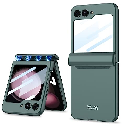 COQUE Galaxy Z Flip 5 Case,Shell Protective Film Integrated Hinged Folding All-inclusive Shell,Folding Phone Cover for Samsung Galaxy Z Flip 5 5G-Green