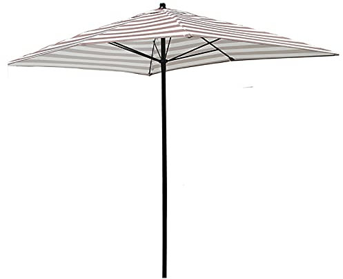 Sombrilla Sombrilla Sombrilla pequeña a rayas de playa con poste de metal, Sombrilla rectangular a prueba de lluvia para mesa de mercado en el patio, Toldo de sombra para terraza de jardín de piscina
