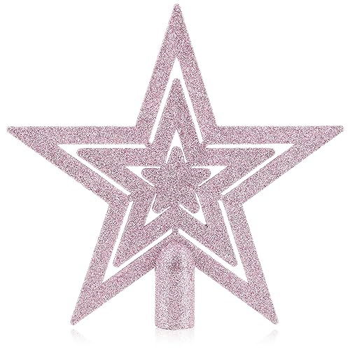 COM-FOUR® Puntale a forma di stella per la parte superiore dell'albero di Natale - Decorazioni in plastica