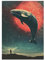 JUNOMI® Surrealismus Poster DIN A2 - Motiv 09 | Vintage Poster, Fantasie-Poster, Hippie, Planeten, 60er, 70er, 80er, Frauenporträt | Ohne Rahmen