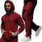 ZSJR Herren Sweatsuits Sets 2-teiliges Outfit mit Kapuze Athletic Trainingsanzug Regular Fit Plaid Jacquard Jogginganzug Set, Weinrot, Medium