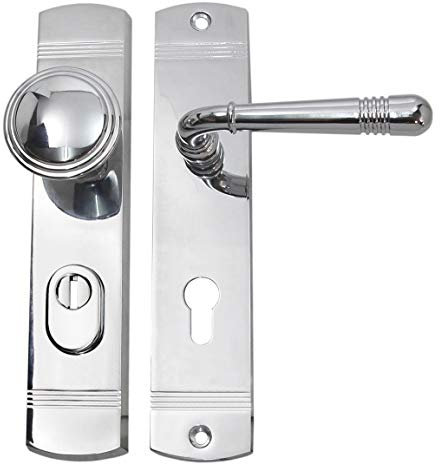 Wohnungstuer Schutzbeschlag Helena LS Chrom WE 72 mm mit Knauf - ZA